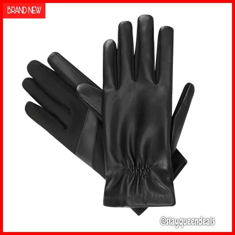 Women's Touchscreen Gloves with Genuine Leather and Fleece Lining
